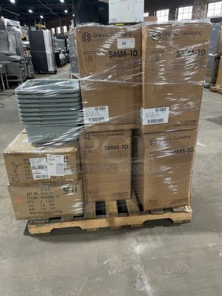 BRAND NEW! MIXED PALLET! Spring USA Commercial Stainless Steel 6 Qt. Vision Induction Buffet Server! With Lid! Model: 2474-6! With Spring USA Commercial Stainless Steel 3 Gal. Low-Volume Coffee Urn! Model: 2505-6/12A! With Graphic Packaging Commercial 10 Oz. Paper Hot Cups! Model: SMM-10! & More! ALL NEW IN THE BOX! 24X Your Bid!