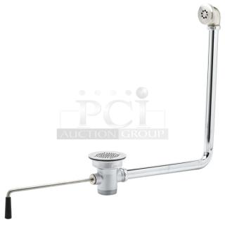 BRAND NEW! T&S Brass Commercial Waste Drain Valve! With Twist Lever & Overflow Assembly! Model: B-3940-01! 4X Your Bid!