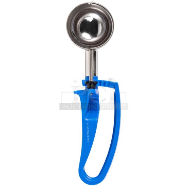 BRAND NEW! Vollrath Jacob's Pride Series Commercial Stainless Steel Portion Food Disher/Ice Cream Scooper! With Royal Blue Color-Coded Squeeze Handle! 12 Per Case! Model: 47395! ALL ONE MONEY! - Image 1 of 5