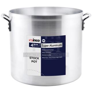 BRAND NEW! Winco Commercial Super Aluminum 40 Qt. Stock Pot! With Handles! Model: AXS-40!