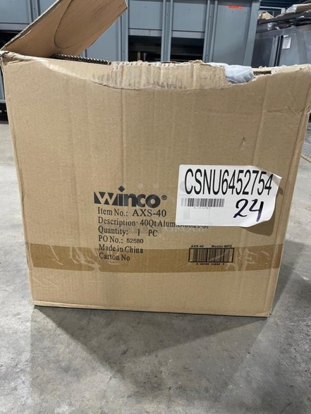 BRAND NEW! Winco Commercial Super Aluminum 40 Qt. Stock Pot! With Handles! Model: AXS-40! - Image 3 of 6