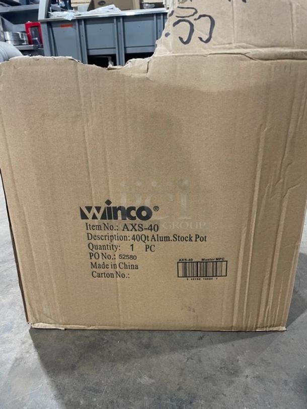 BRAND NEW! Winco Commercial Super Aluminum 40 Qt. Stock Pot! With Handles! Model: AXS-40! - Image 5 of 6