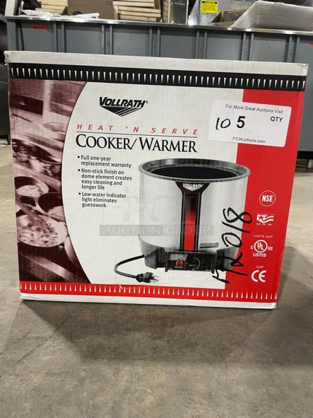 BRAND NEW! Vollrath Cayenne Series Commercial Stainless Steel Electric Powered Countertop 7 Qt. Round "Heat 'N Serve" Cooker/Warmer! With Precise Thermostatic Control! Model: 72018! - Image 2 of 5
