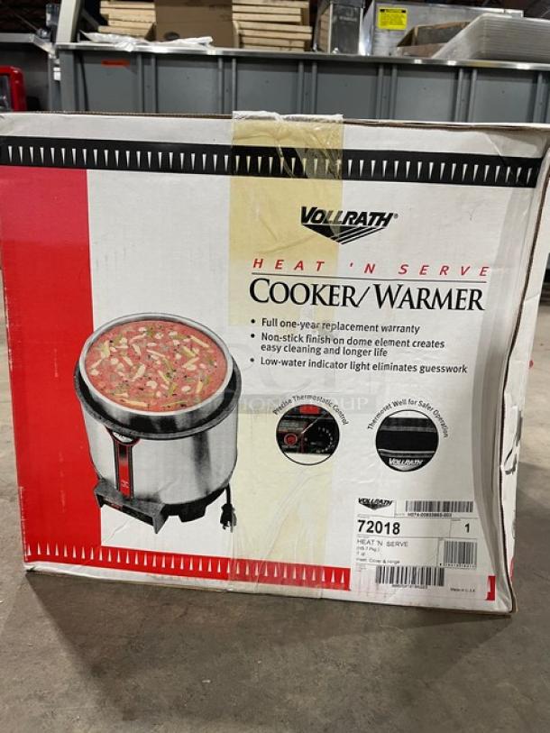 BRAND NEW! Vollrath Cayenne Series Commercial Stainless Steel Electric Powered Countertop 7 Qt. Round "Heat 'N Serve" Cooker/Warmer! With Precise Thermostatic Control! Model: 72018! - Image 3 of 5