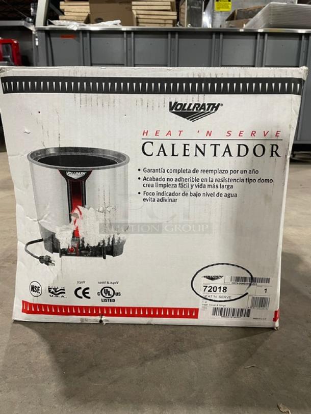 BRAND NEW! Vollrath Cayenne Series Commercial Stainless Steel Electric Powered Countertop 7 Qt. Round "Heat 'N Serve" Cooker/Warmer! With Precise Thermostatic Control! Model: 72018! - Image 4 of 5