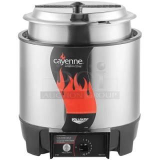 BRAND NEW! Vollrath Cayenne Series Commercial Stainless Steel Electric Powered Countertop 7 Qt. Round "Heat 'N Serve" Cooker/Warmer! With Precise Thermostatic Control! Model: 72018!