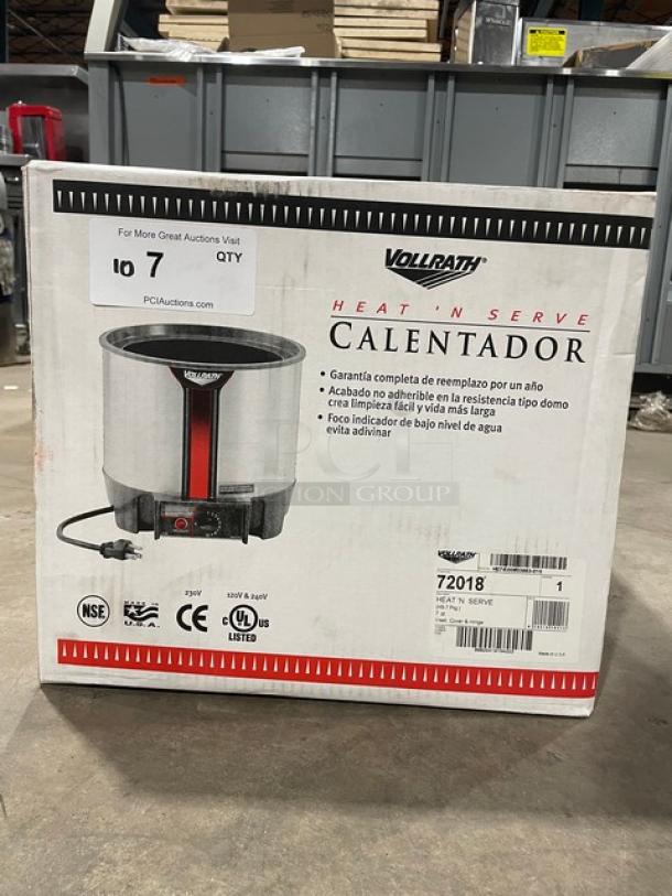 BRAND NEW! Vollrath Cayenne Series Commercial Stainless Steel Electric Powered Countertop 7 Qt. Round "Heat 'N Serve" Cooker/Warmer! With Precise Thermostatic Control! Model: 72018! - Image 2 of 5