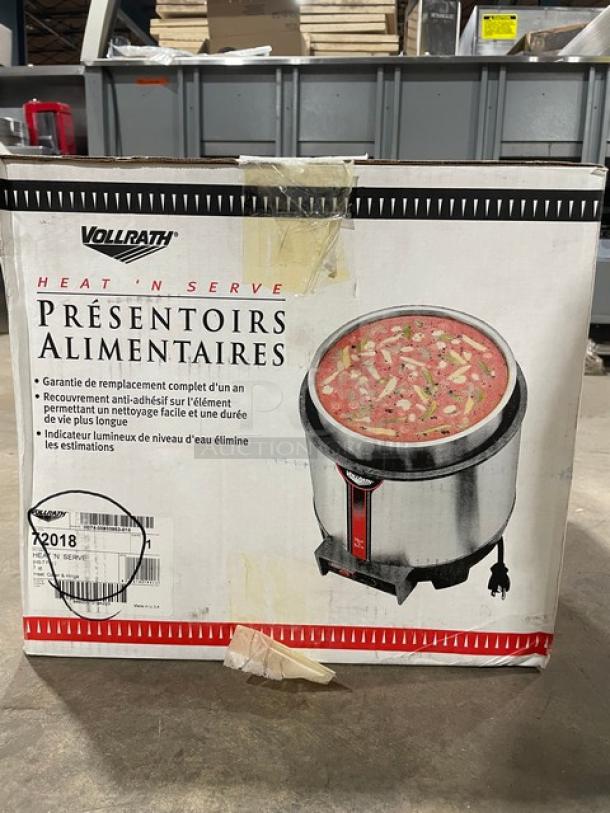 BRAND NEW! Vollrath Cayenne Series Commercial Stainless Steel Electric Powered Countertop 7 Qt. Round "Heat 'N Serve" Cooker/Warmer! With Precise Thermostatic Control! Model: 72018! - Image 3 of 5