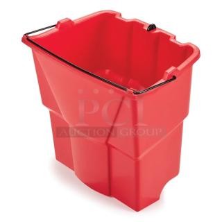 BRAND NEW! Rubbermaid Wave Brake Series Commercial Red 18 Qt. Dirty Water/Mop Bucket! With Pail Style Handle! 2X Your Bid!