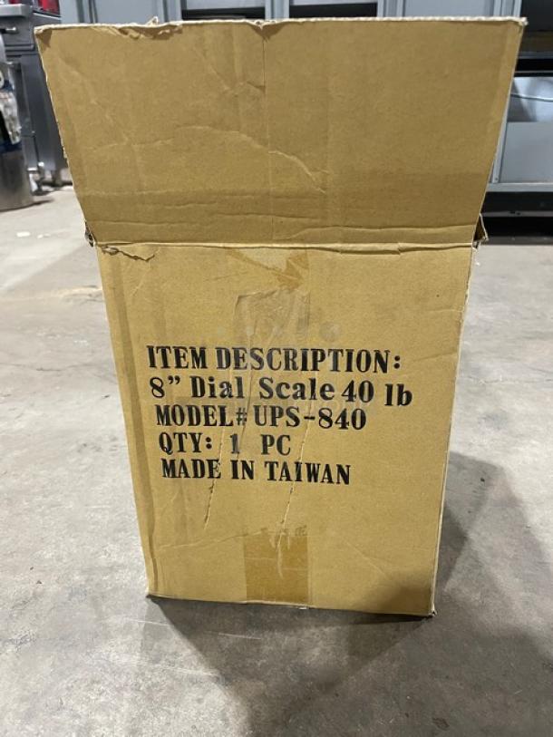 BRAND NEW! Update International Commercial Stainless Steel 40 Lb. Countertop Scale! With 8" Analog Dial! Model: UPS-840! - Image 3 of 6