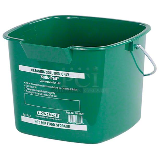 BRAND NEW! Carlisle Commercial Green 3 Qt. Suds Pail/Mop Bucket! With Plastic Grip Handles! 6X Your Bid! - Image 1 of 6
