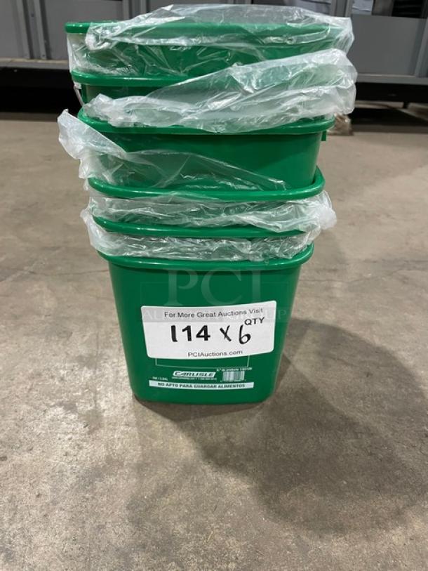BRAND NEW! Carlisle Commercial Green 3 Qt. Suds Pail/Mop Bucket! With Plastic Grip Handles! 6X Your Bid! - Image 2 of 6