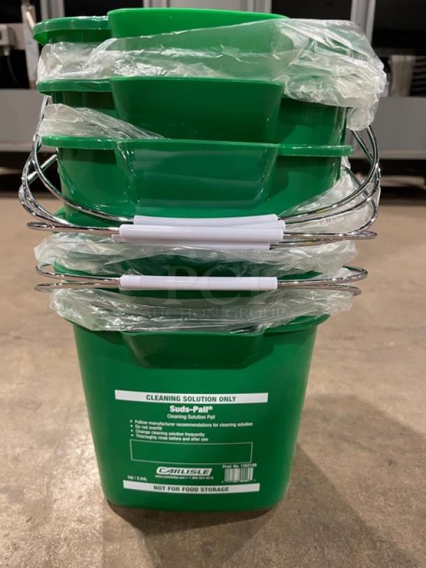 BRAND NEW! Carlisle Commercial Green 3 Qt. Suds Pail/Mop Bucket! With Plastic Grip Handles! 6X Your Bid! - Image 4 of 6