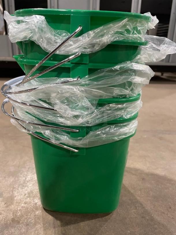BRAND NEW! Carlisle Commercial Green 3 Qt. Suds Pail/Mop Bucket! With Plastic Grip Handles! 6X Your Bid! - Image 5 of 6