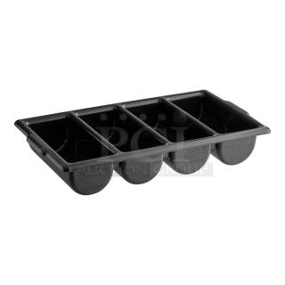 BRAND NEW! Commercial Black 4-Compartment Cutlery/Utensil Organizing Bin! 5X Your Bid!