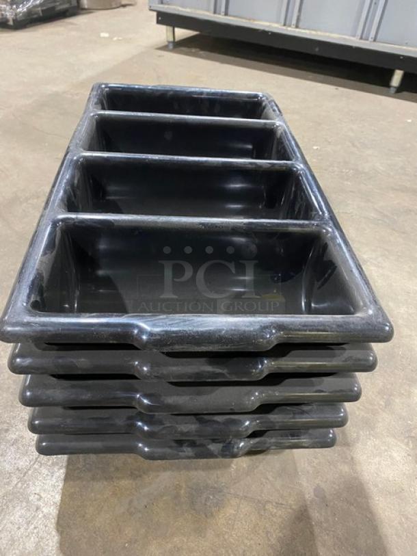BRAND NEW! Commercial Black 4-Compartment Cutlery/Utensil Organizing Bin! 5X Your Bid! - Image 4 of 5