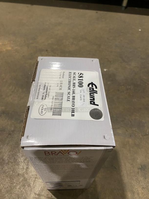 BRAND NEW! Edlund Bravo Series Commercial Electric Powered Countertop 10 Lb. Digital Portion Scale! With ClearShield Protective Cover! With Digital LCD Display!  Model: BRV-160 SN: 014876! - Image 6 of 6