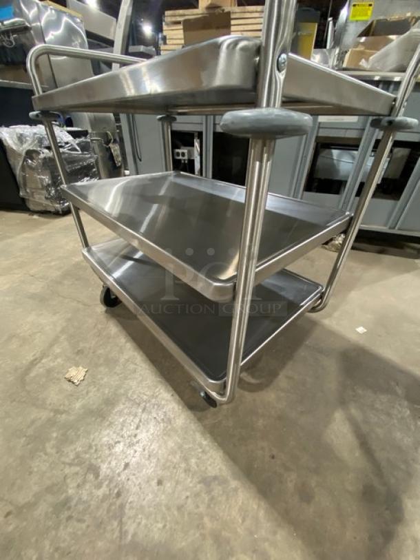BRAND NEW! Vollrath Caravelle Series Commercial Chrome Plated 3-Tier Tubular Heavy-Duty Utility/Bussing Cart! With 500 Lb. Capacity! With U Shaped Frame & Donut Bumpers! Model: 97168 SN: 02320VK! On Casters! - Image 4 of 6