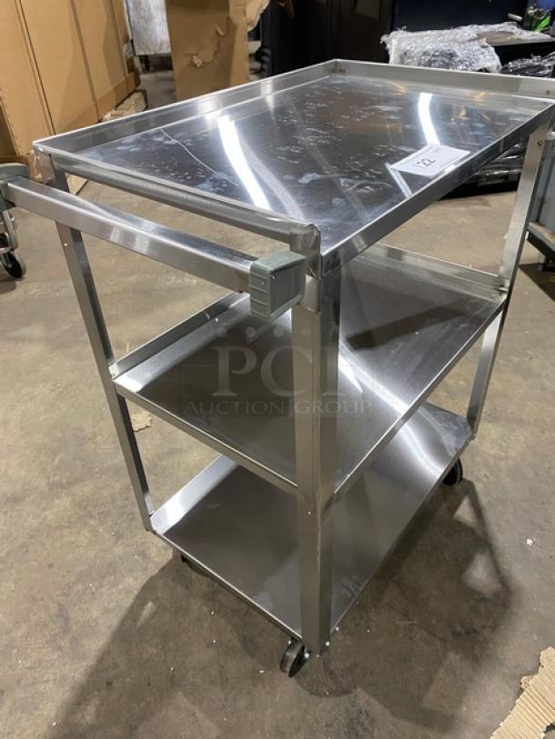 BRAND NEW! Commercial Stainless Steel Heavy Duty 3-Tier Utility/Bussing/Equipment Cart! On Casters! - Image 2 of 4