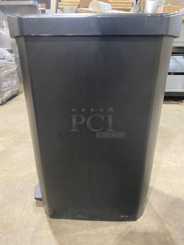 BRAND NEW! Rubbermaid Commercial Black Free-Standing Waste/Trash Container! With Step-On Lid-Open Function! - Image 3 of 8