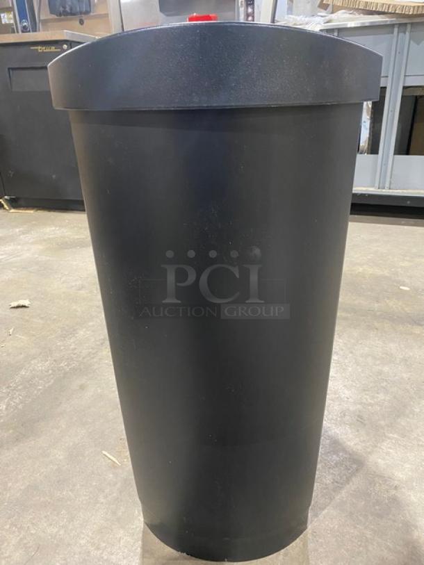 BRAND NEW! Rubbermaid Commercial Black Free-Standing Waste/Trash Container! With Step-On Lid-Open Function! - Image 4 of 8