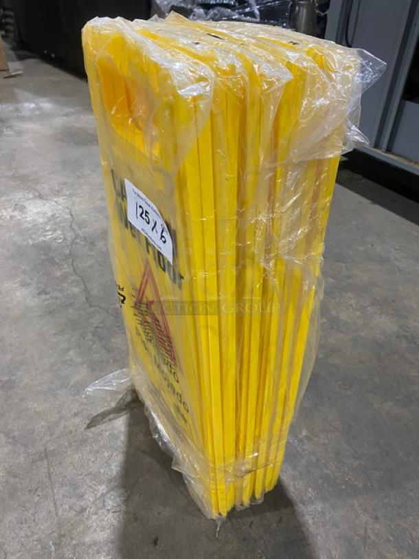 BRAND NEW! Update International Commercial Yellow "CAUTION Wet Floor" Sign! 6X Your Bid! - Image 2 of 5