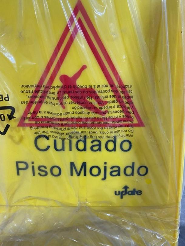 BRAND NEW! Update International Commercial Yellow "CAUTION Wet Floor" Sign! 6X Your Bid! - Image 5 of 5