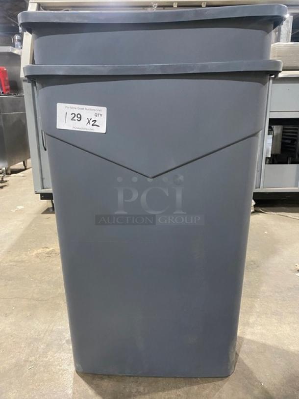 BRAND NEW! Carlisle Trimline Series Commercial Soft Gray Free-Standing Waste/Trash Container! 2X Your Bid! - Image 1 of 5
