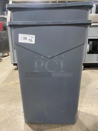 BRAND NEW! Carlisle Trimline Series Commercial Soft Gray Free-Standing Waste/Trash Container! 2X Your Bid!