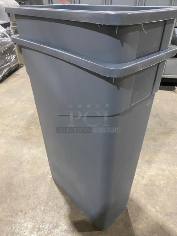BRAND NEW! Carlisle Trimline Series Commercial Soft Gray Free-Standing Waste/Trash Container! 2X Your Bid! - Image 3 of 5
