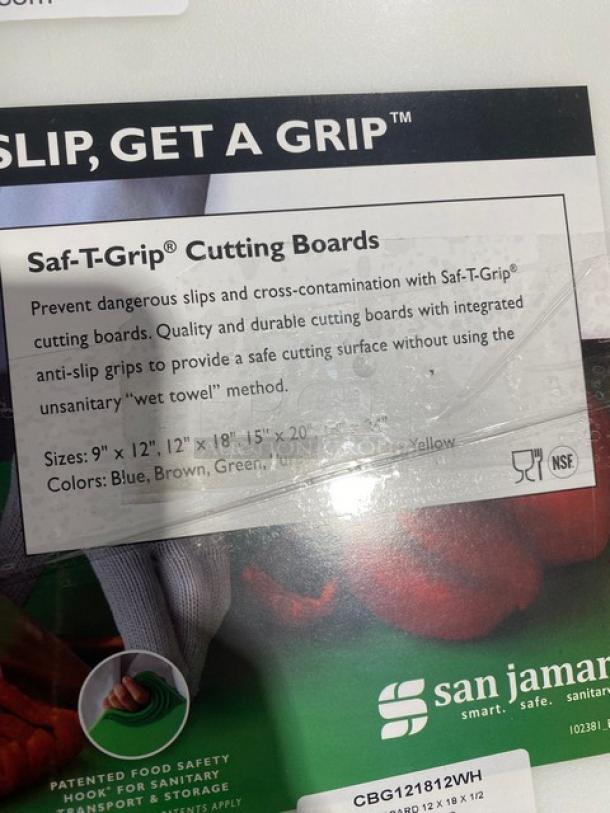 BRAND NEW! San Jamar Commercial White Saf-T-Grip Cutting Boards! 5X Your Bid! - Image 3 of 3