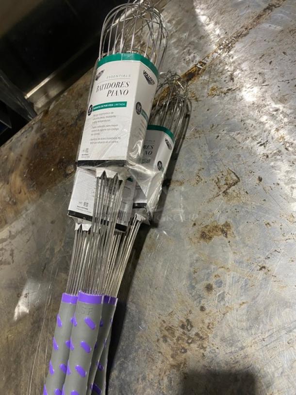 BRAND NEW! Lot Of Vollrath Commercial Stainless Steel 18" Piano Whip/Whisk! With Rubber Grip Handle! Model: 47006! ALL ONE MONEY! - Image 2 of 3