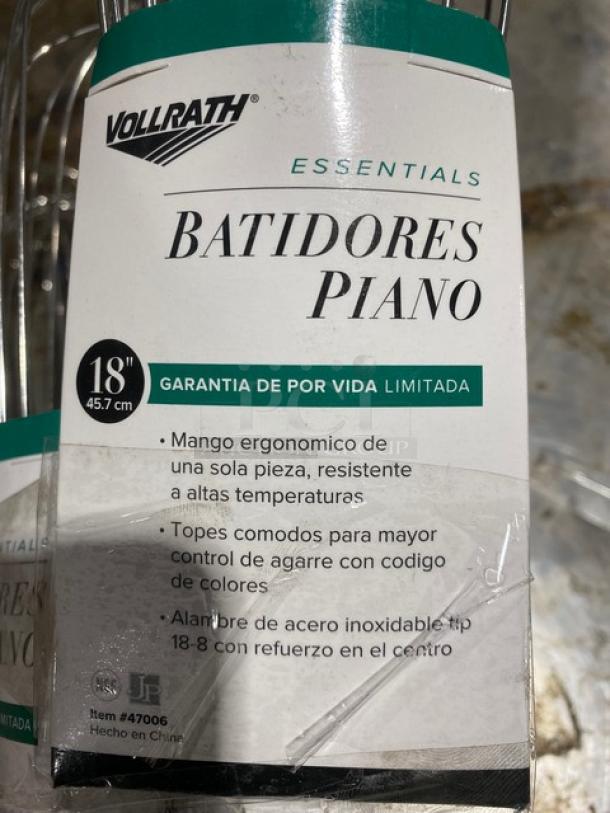 BRAND NEW! Lot Of Vollrath Commercial Stainless Steel 18" Piano Whip/Whisk! With Rubber Grip Handle! Model: 47006! ALL ONE MONEY! - Image 3 of 3