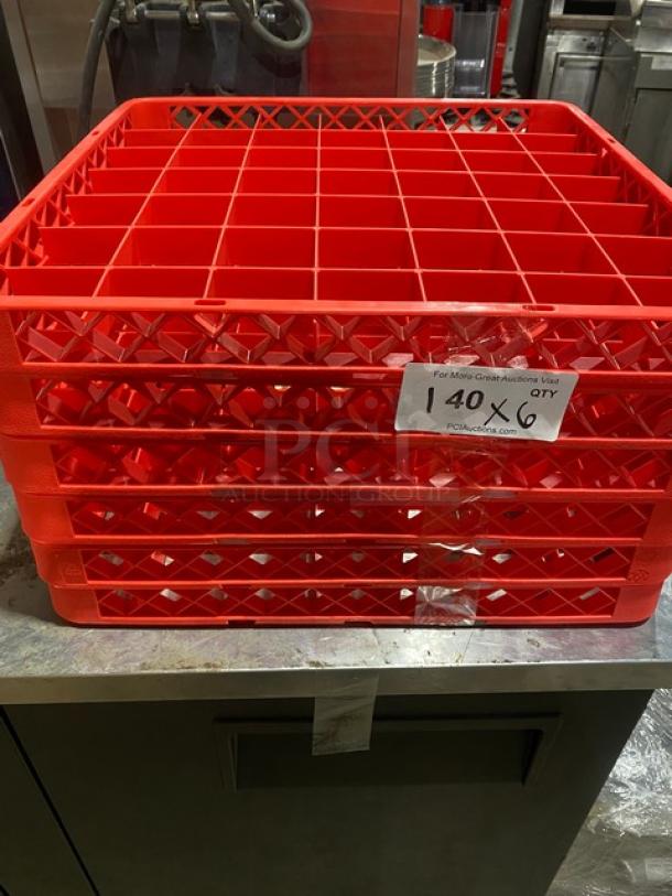 BRAND NEW! Commercial Red 49-Compartment Glass/Cup Rack Extenders! 6X Your Bid! - Image 1 of 4