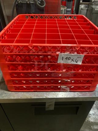 BRAND NEW! Commercial Red 49-Compartment Glass/Cup Rack Extenders! 6X Your Bid!