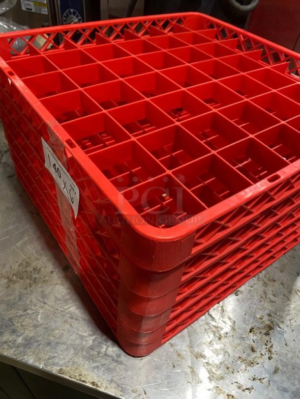 BRAND NEW! Commercial Red 49-Compartment Glass/Cup Rack Extenders! 6X Your Bid! - Image 4 of 4