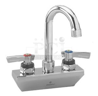BRAND NEW! Encore Commercial Chrome Plated Backsplash Faucet! With 3" Gooseneck Spout! Model: KL45-4000!