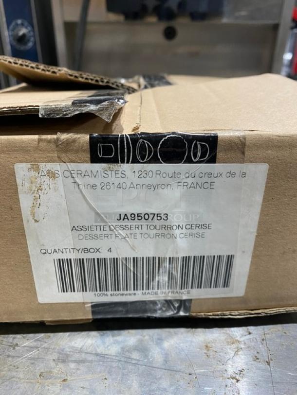 BRAND NEW! Jars Ceramics Tourron Collection Commercial Cherry Red/Brown Dessert Plates! 4 Per Box! Model: JA950753! 4X Your Bid! - Image 3 of 5