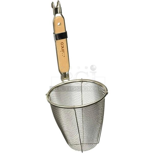 BRAND NEW! Winco Commercial Stainless Steel Single Mesh Deep Bowl Strainer! With Wooden Handle! Model: MSH-5! 6X Your Bid! - Image 1 of 4