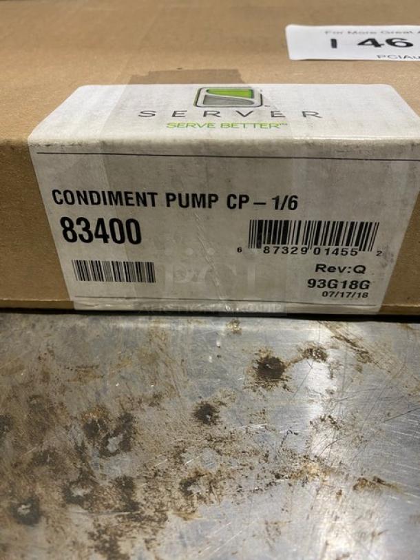 BRAND NEW! Server Commercial Stainless Steel Condiment Pump! For 6" Deep Hotel/Steamtable Pan! Model: 83400! - Image 3 of 4