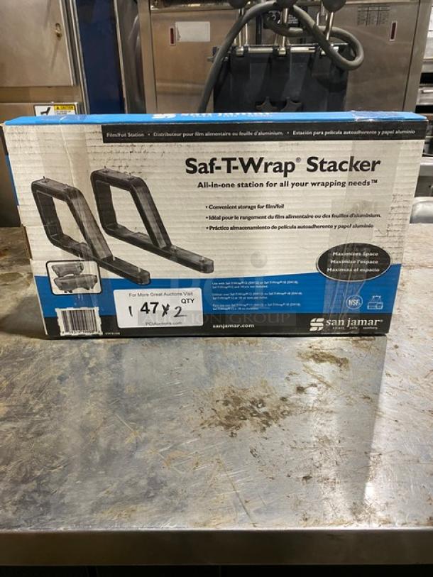 BRAND NEW! San Jamar Commercial Black Countertop Saf-T-Wrap Stacker, Stacking Kit! Compatible With SW12/SW18! Model: SWX100! 2X Your Bid! - Image 2 of 5