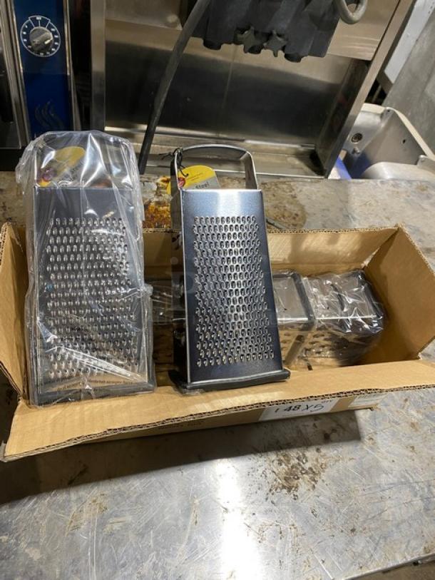 BRAND NEW! Tablecraft Commercial Stainless Steel 4-Sided Heavy-Duty Square Box Grater! With Anti-Slip Grip Handle & Base! Model: SG205BH! 5X Your Bid! - Image 4 of 5