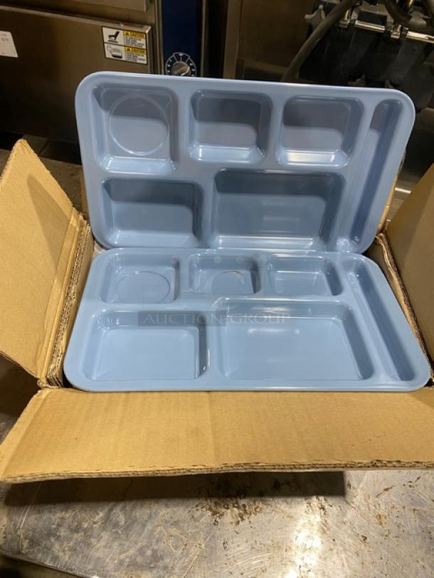 BRAND NEW! Carlisle Commercial Slate Blue Melamine Right Hand 6-Compartment 15"x9" Rectangular Cafeteria/Fast Food Tray! Model: 4398259! 12X Your Bid! - Image 5 of 6