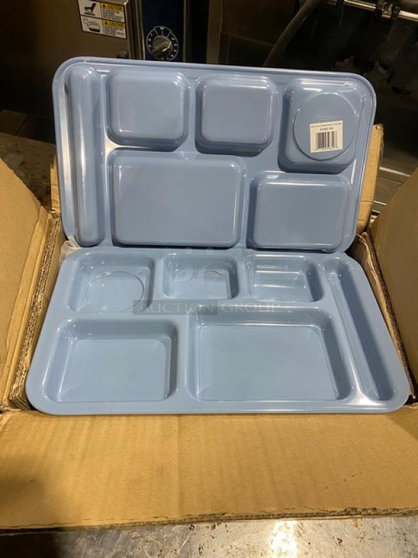 BRAND NEW! Carlisle Commercial Slate Blue Melamine Right Hand 6-Compartment 15"x9" Rectangular Cafeteria/Fast Food Tray! Model: 4398259! 12X Your Bid! - Image 6 of 6