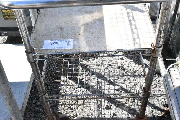 Chrome Finish 3 Tier Wire Basket Style Cart on Commercial Casters. - Image 3 of 4