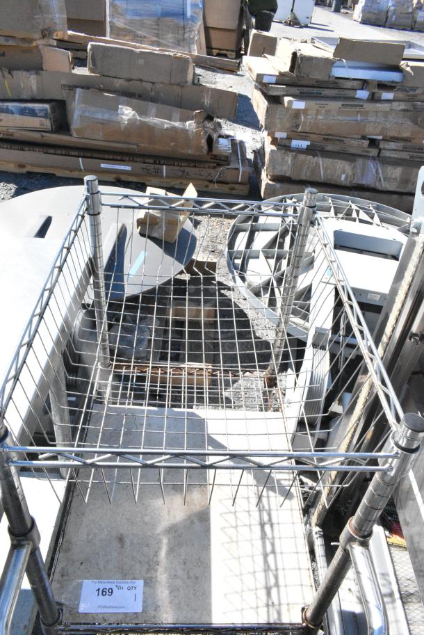 Chrome Finish 3 Tier Wire Basket Style Cart on Commercial Casters. - Image 4 of 4