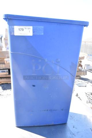 Blue Poly Slim Jim Recycling Bin