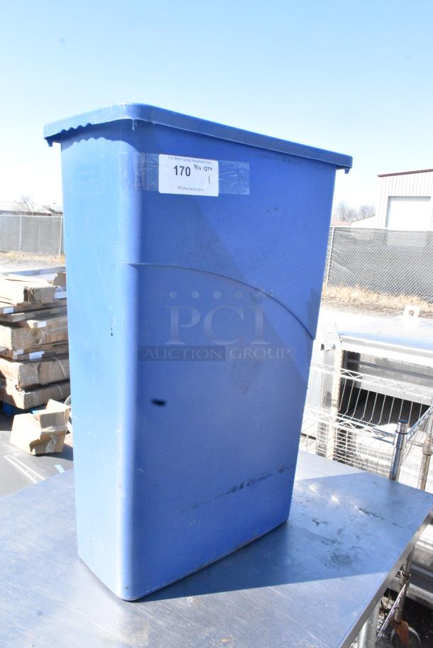 Blue Poly Slim Jim Recycling Bin - Image 3 of 5