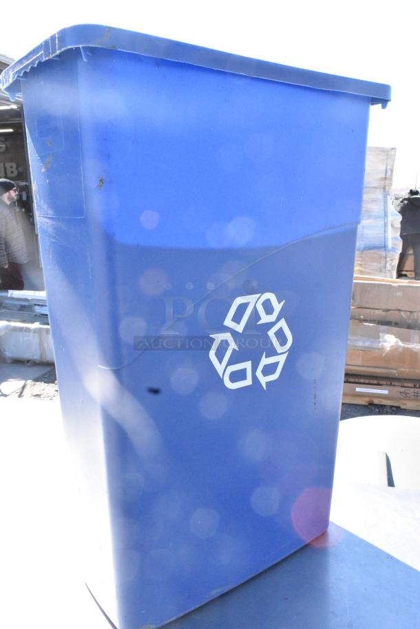 Blue Poly Slim Jim Recycling Bin - Image 4 of 5