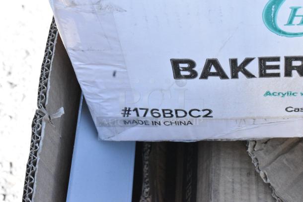 4 BRAND NEW SCRATCH AND DENT! Items Including 176BDC2 DISPLAY PASTRY 2 TRAYS CHOICE 21"x17"x12", 109APR1826L Regency 20 Pan Side Load Bun / Sheet Pan Rack - Unassembled, 3493048BBMAH Lancaster Table & Seating 30" x 48" Wood Butcher Block Table Top with Mahogany Finish, 600CDT60L Regency 16 Gauge 5' Clean Dish Table - Left Drainboard. 4 Times Your Bid! - Image 3 of 6
